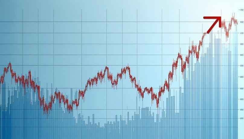 graph showing volatility with an upwards trend-1